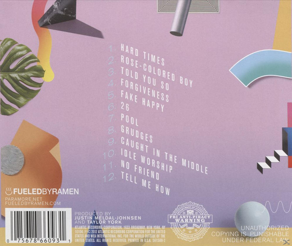Album borítója színes absztrakt háttérrel és számlistával.