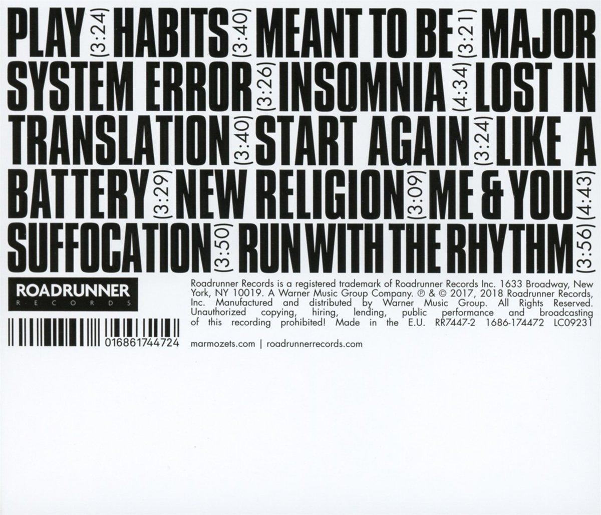 Album-Tracklist mit Titeln und Spieldauern. Der Text ist weiß auf weißem Hintergrund.