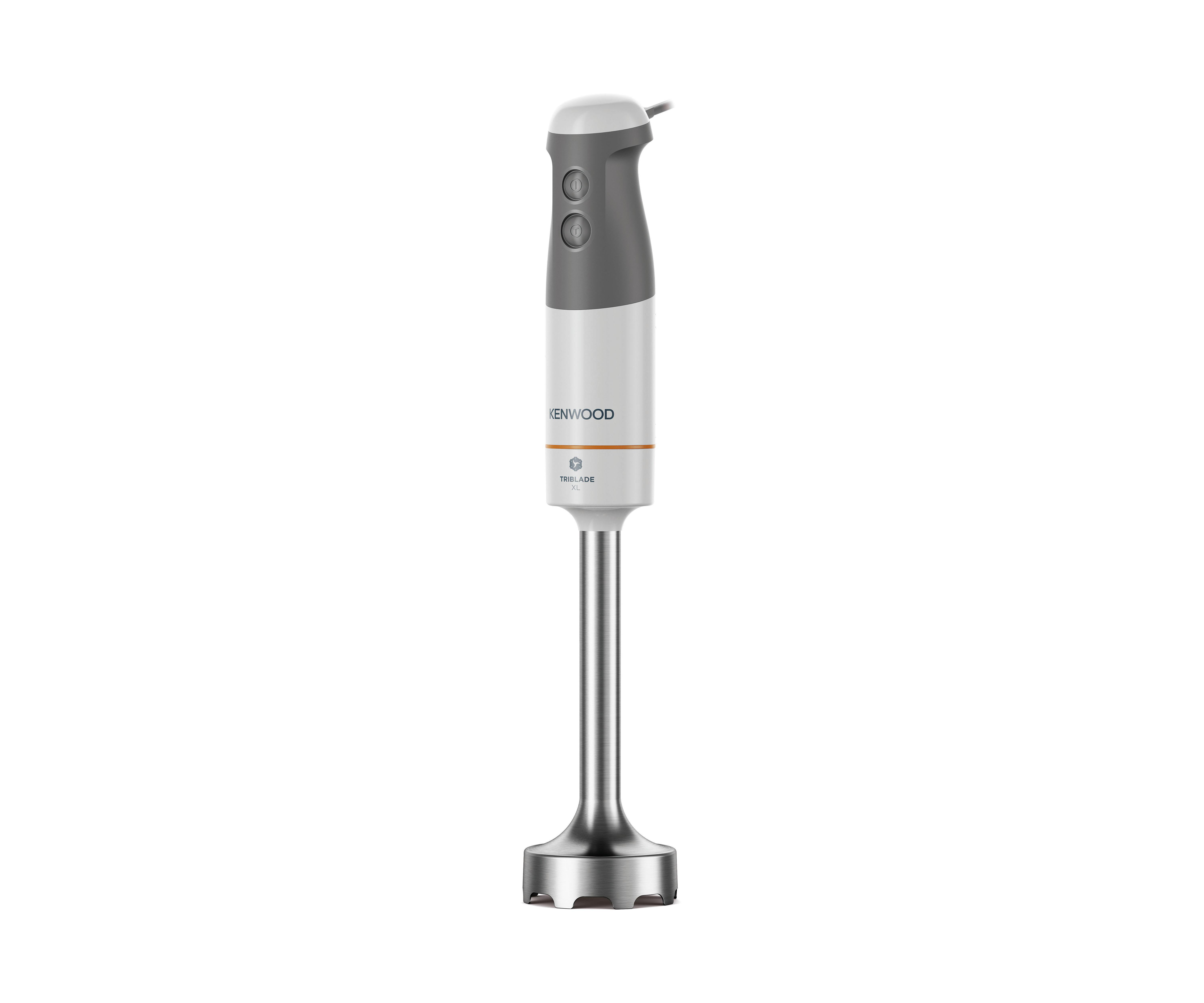 KENWOOD Triblade XL HBM40.006WH Pürierstab mit Zubehör-Set, Turbofunktion, Stabmixer Weiß/Grau (850 Watt, 700 ml Mix- und Messbecher)