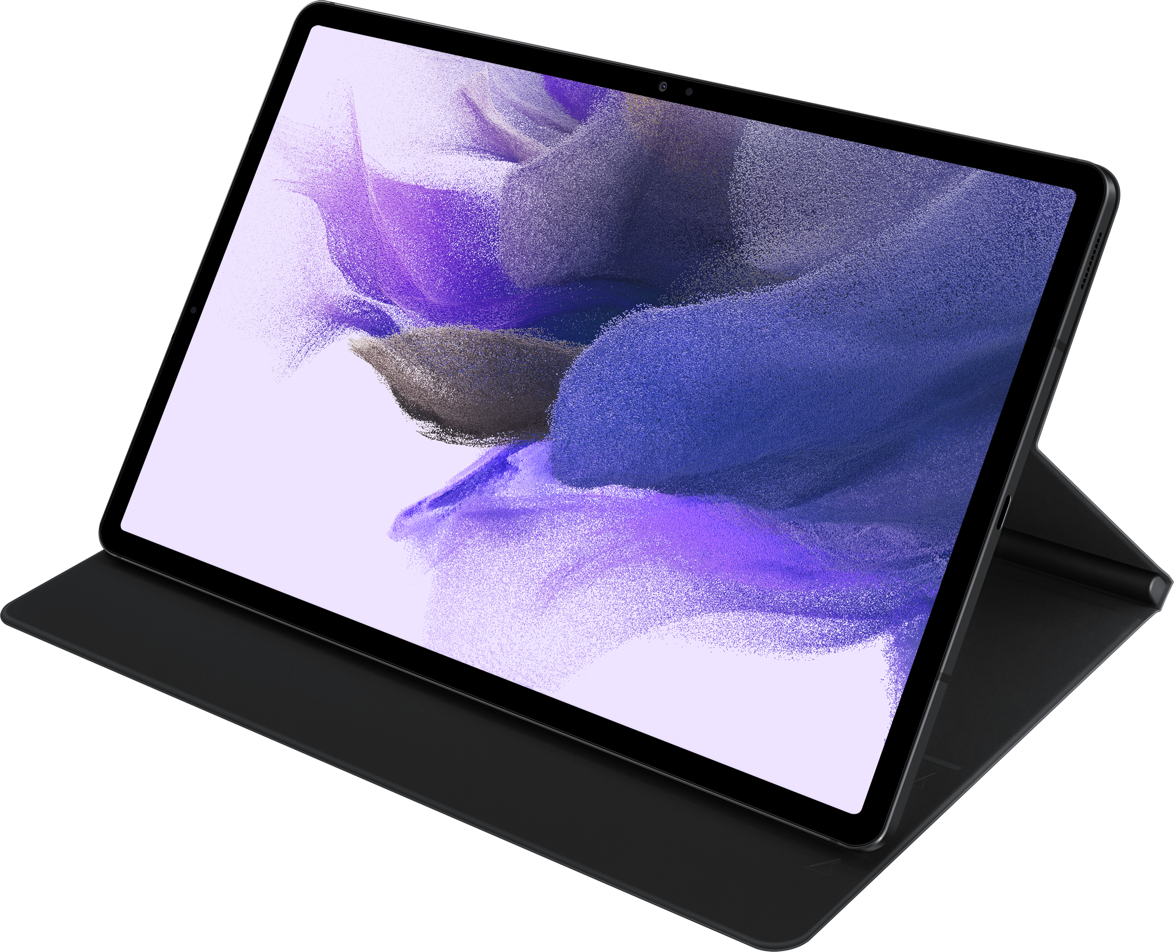 Une tablette sur un étui, avec un stylo.