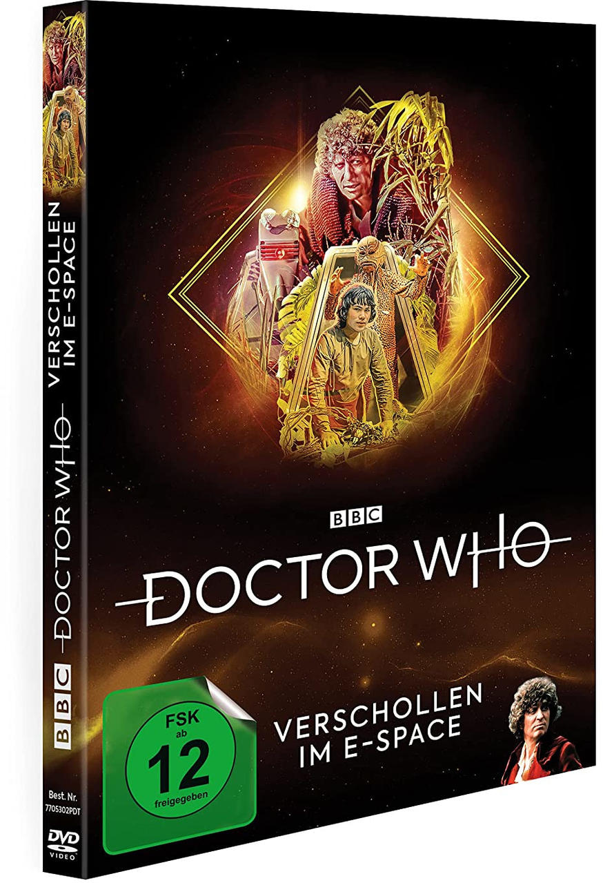 Eine DVD-Hülle mit dem Titel 'Doctor Who' auf Deutsch, die ein Coverbild der Charaktere der Serie zeigt.