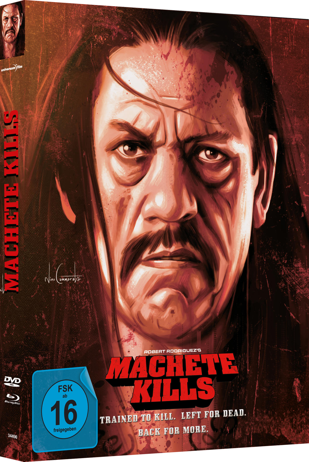 DVD-Cover des Films Machete Kills mit Danny Trejo, Titel und Logo.