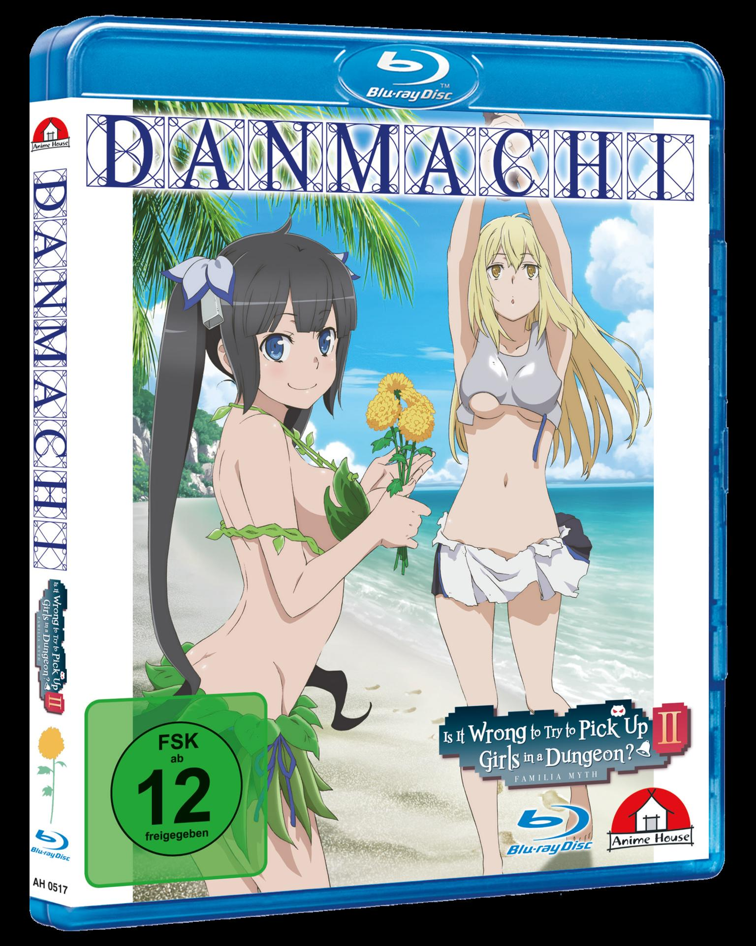 Blu-ray-Disc-Hülle. Anime-Figuren am Strand. Blauer Rand.