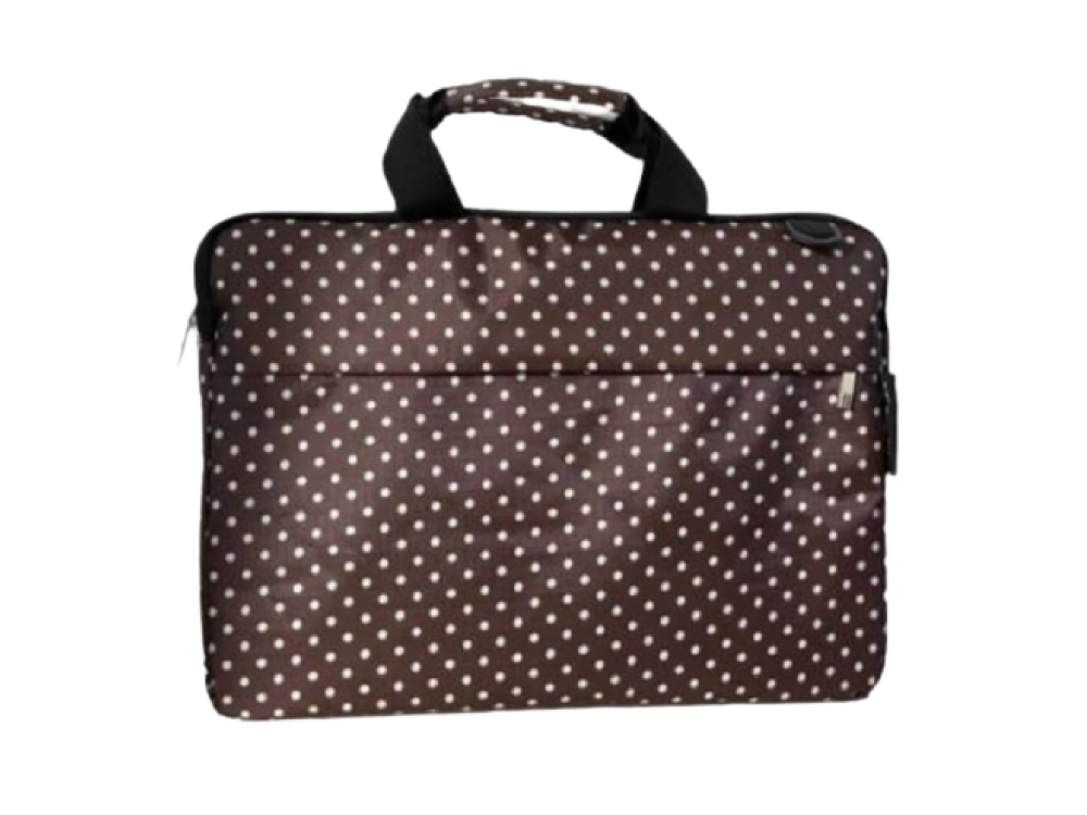 Maletín para portátil - Maillon Technologique Davos Dots 15.6”, Universal, 100% Poliéster, Marrón - Blanco