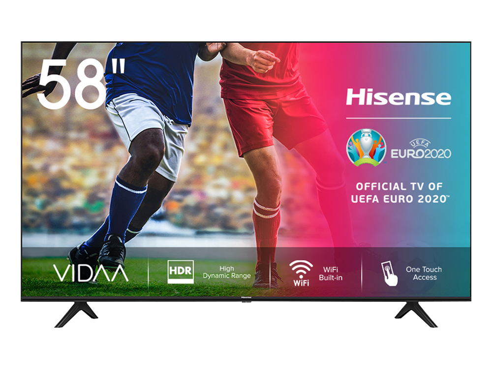 TV LED 58" - Hisense 58A7100F, UHD 4K, HLG, HDR10, Modo Juego, Dolby Vision, Control por voz, Negro