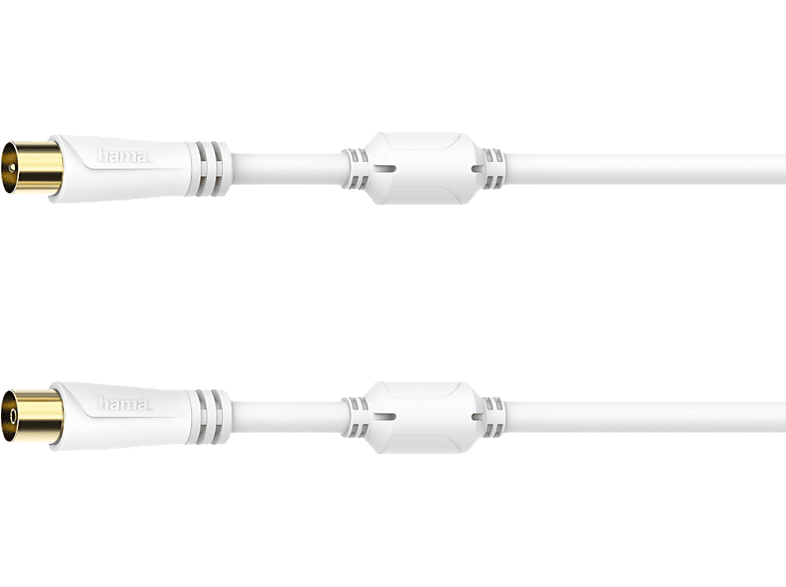HAMA 100 dB 0.75 m Koax-Stecker auf Koax-Kupplung, Antennen-Kabel, 0,75