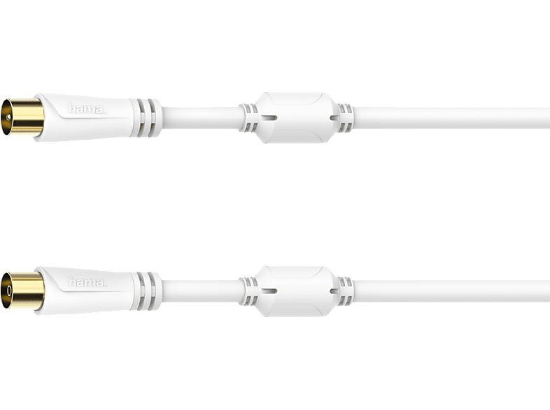HAMA 100 dB, 7.5 m Koax-Stecker auf Koax-Kupplung, Antennen-Kabel, 7,5