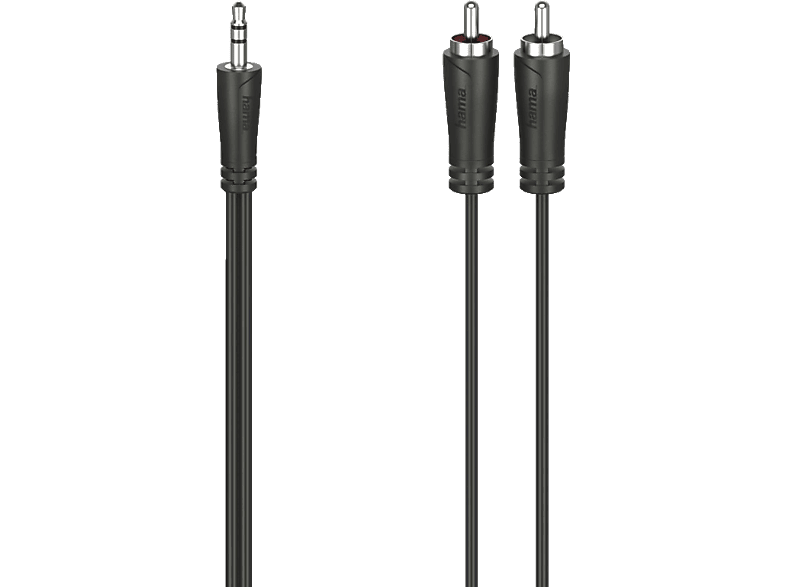 m 3.5-mm-Klinken-Stecker 2x Kabel, Cinch-Stecker, auf 3 HAMA