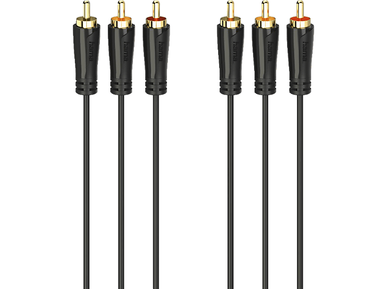 HAMA 3 Cinch-Stecker auf 3 Kabel, Cinch-Stecker, 3 m