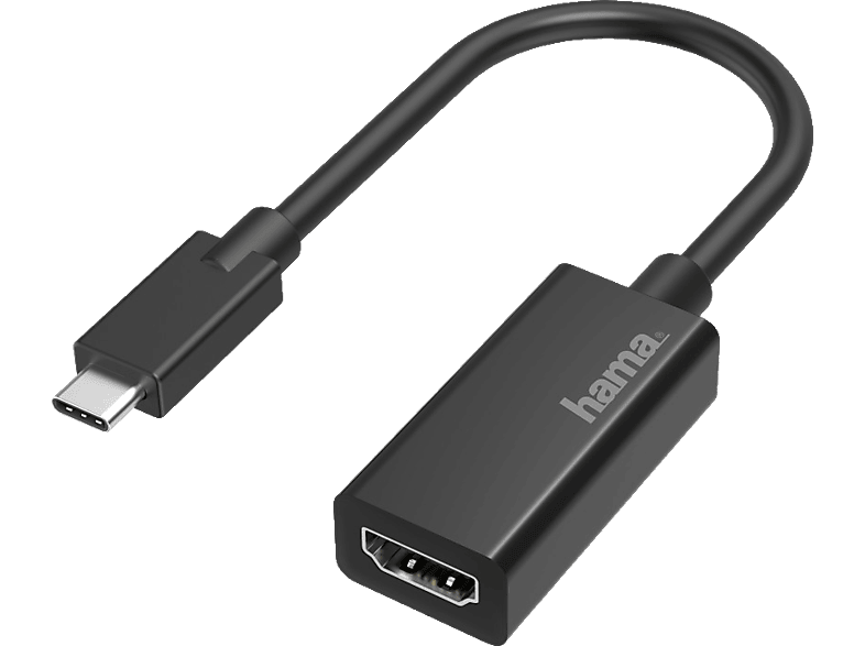 HAMA USB-C-Stecker auf HDMI-Buchse Ultra-HD 4K Video Adapter, Schwarz