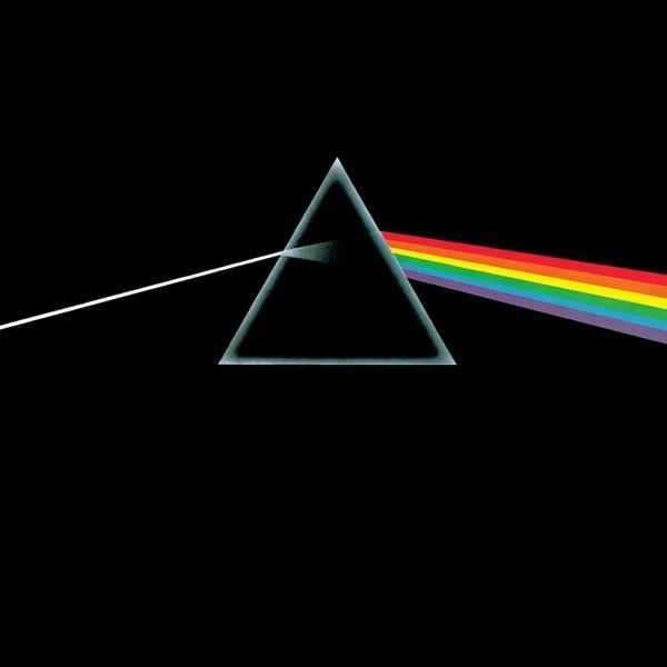 Un fond noir avec un prisme décomposant la lumière blanche en arc-en-ciel.