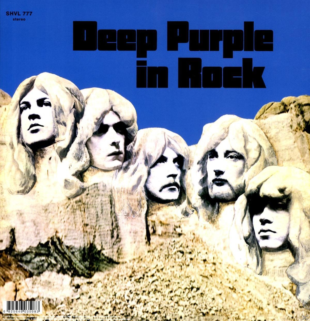 Album borító: Deep Purple in Rock, arcokkal egy hegyen.