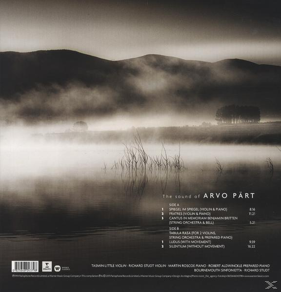 Ködös tó hegyekkel a háttérben. Zenei album borító.