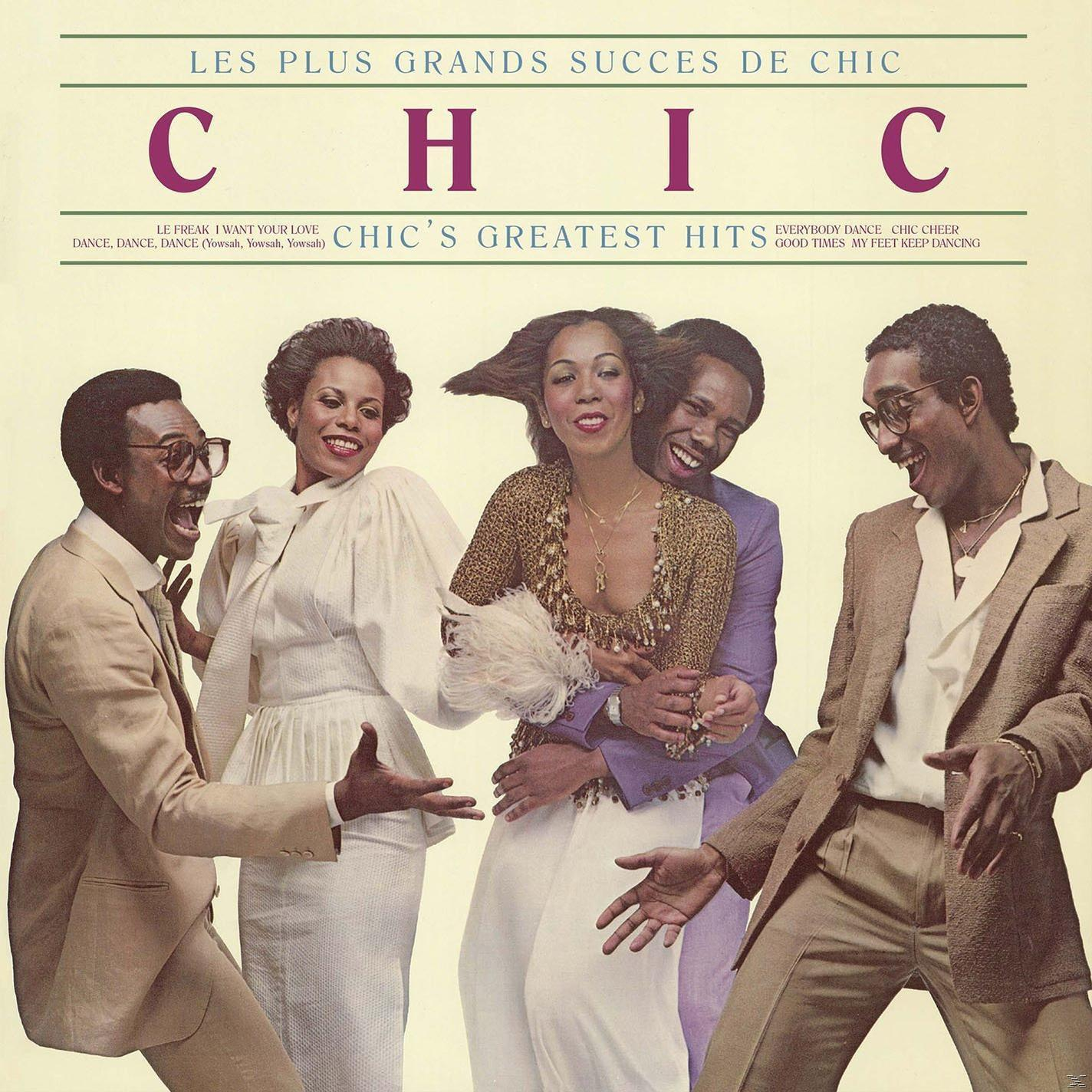 Albumcover von CHIC, mit fünf tanzenden und lächelnden Personen.