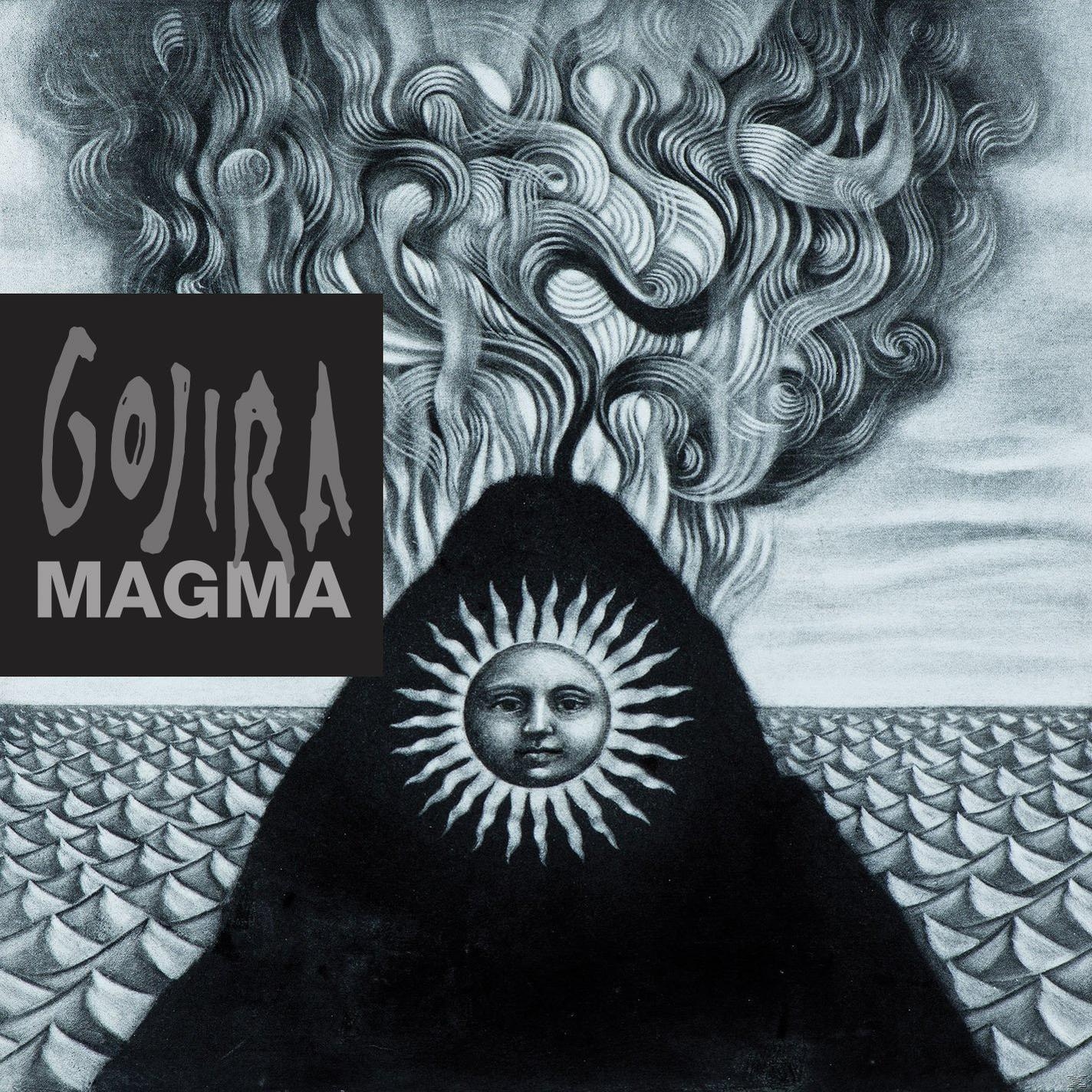 Album borító fekete vulkánnal, nap arccal és a GOJIRA zenekar nevével.
