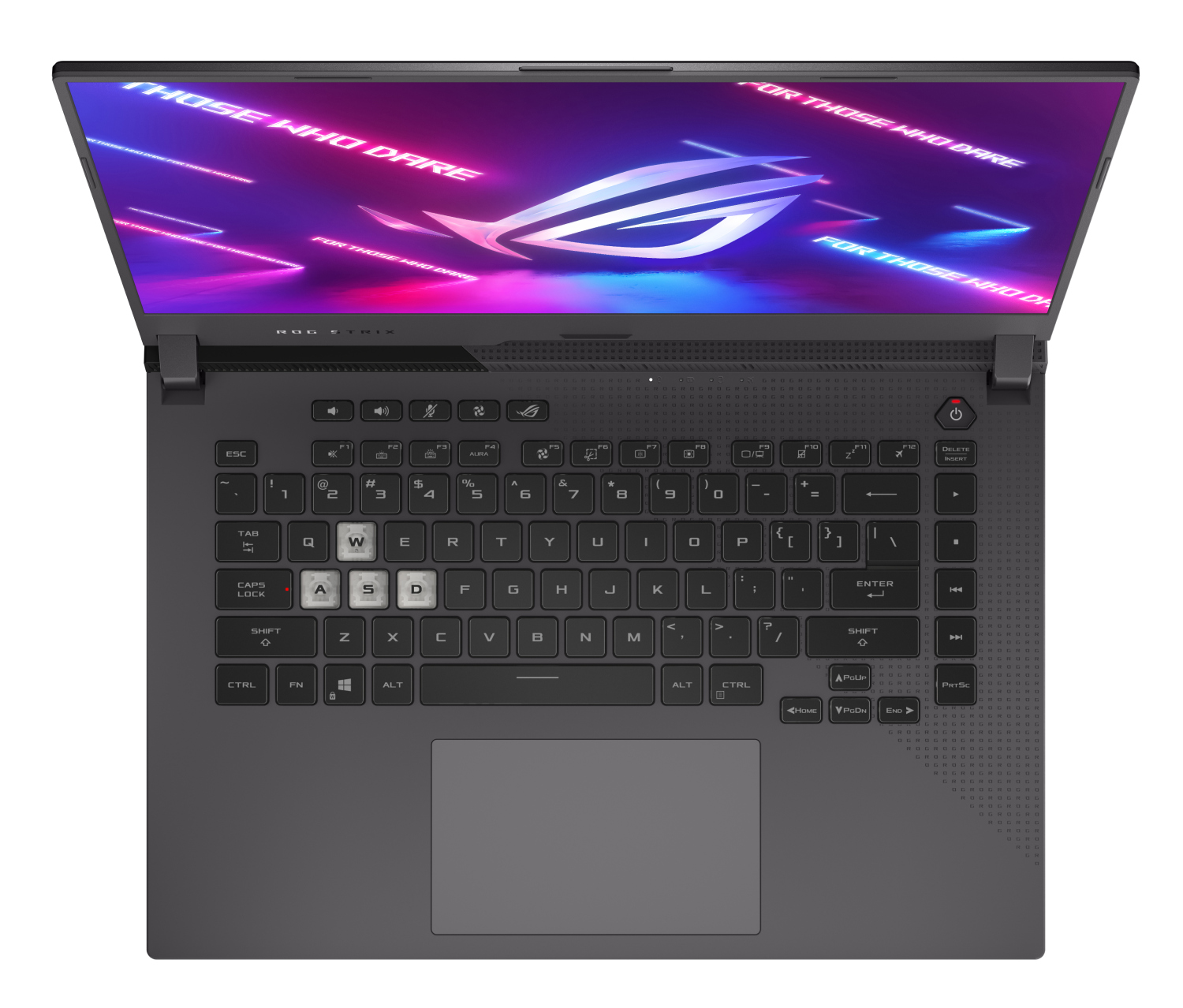 Ordenador portátil sobre un escritorio con teclado y pantalla visibles.