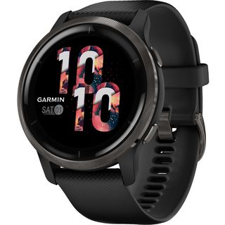 GARMIN Venu 2 - Smartwatch GPS (Larghezza: 22 mm, Silicone, Nero/Grigio ardesia)