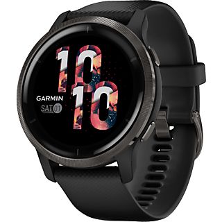 GARMIN Venu 2 - GPS-Smartwatch (Breite: 22 mm, Silikon, Schwarz/Schiefergrau)