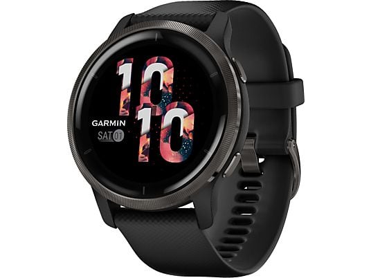 GARMIN Venu 2 - GPS-Smartwatch (Breite: 22 mm, Silikon, Schwarz/Schiefergrau)