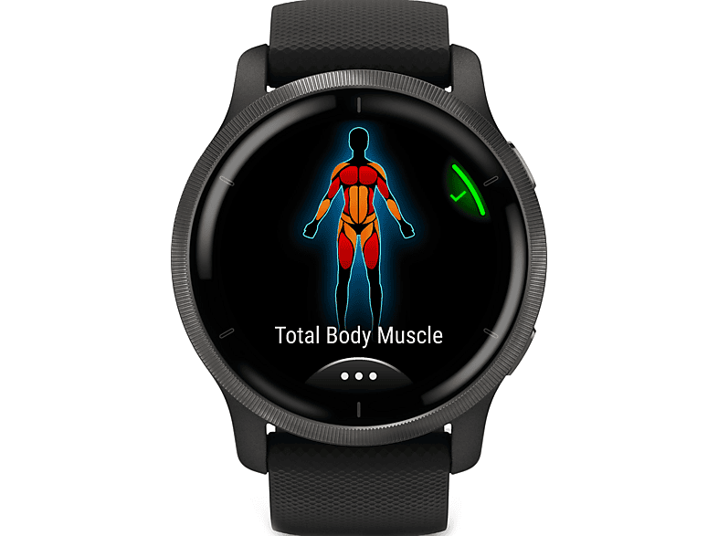 GARMIN Venu 2 | GPS-Smartwatch (Breite: 22 mm, Silikon, Schwarz