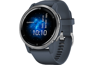GARMIN Venu 2 - Smartwatch GPS (Larghezza: 22 mm, Silicone, Granito blu/Argento)