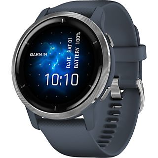GARMIN Venu 2 - GPS-Smartwatch (Breite: 22 mm, Silikon, Granitblau/Silber)