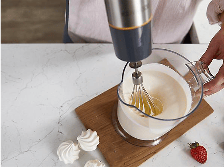 KENWOOD Triblade XL+ HBM60.307GY, leistungsstarker Pürierstab mit Zubehör-Set, stufenlose Geschwindigkeit, Turbofunktion, Stabmixer Grau (1000 Watt, 500 ml Zerkleinerer, 700 Mix- und Messbecher)