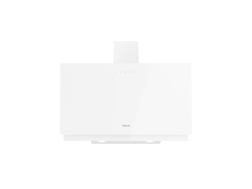 Campana de cocina blanca con la marca TEKA.
