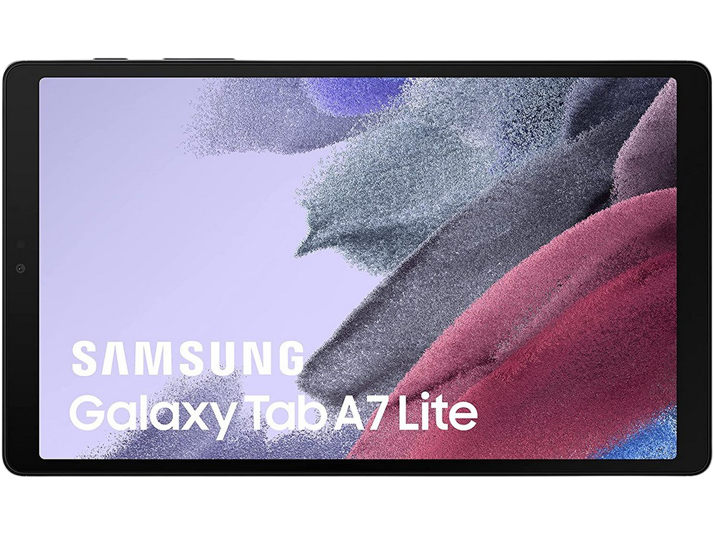 Tableta con marco negro y las palabras Galaxy Tab A7 Lite.