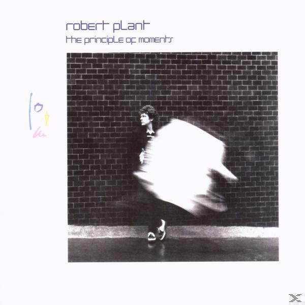 "Robert Plant - The Principle of Moments" című album borítója. Téglafal háttér, elmosódott alak.