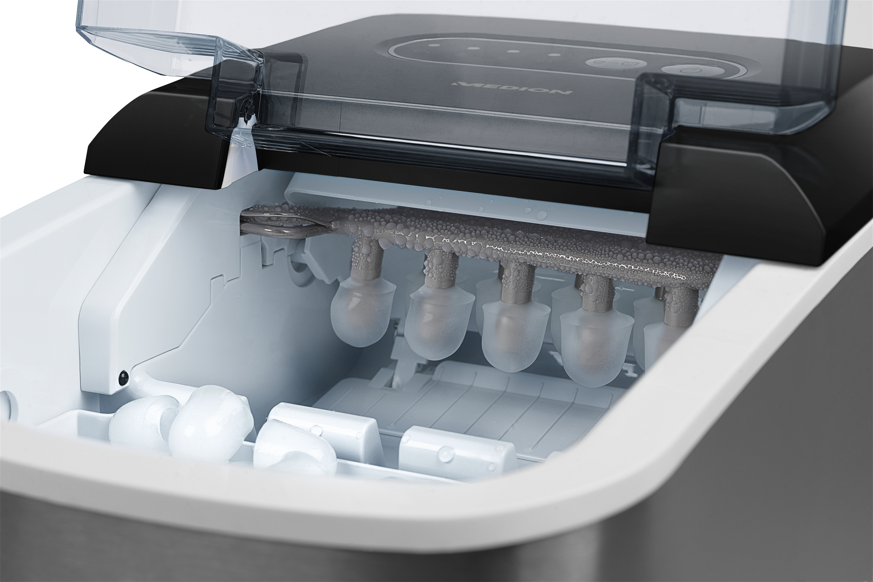 MEDION MD 17739 Eiswürfelbereiter (120 Watt, Silber)