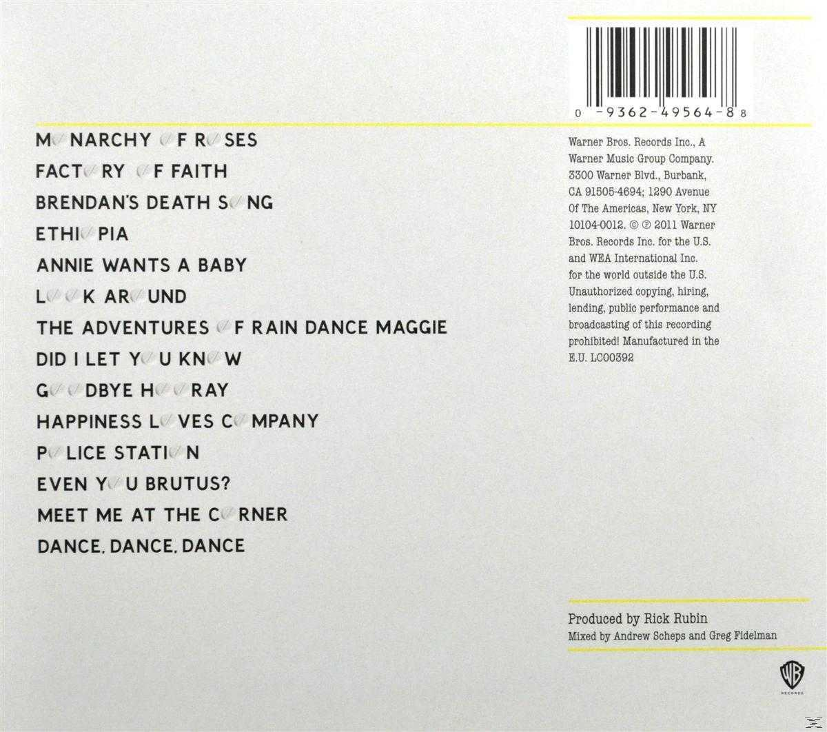 Albumcover mit Trackliste, Text und Barcode auf weißem Hintergrund.