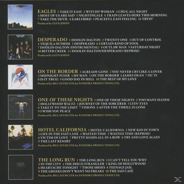 Album borítója különböző albumművészetekkel egy rácsban. Az albumok és a zenekar címei láthatók.