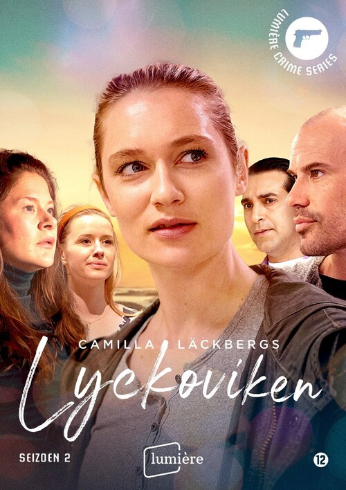Filmposter: 'Lyckoviken' met een vrouw en een groep mensen, tegen een vage achtergrond.