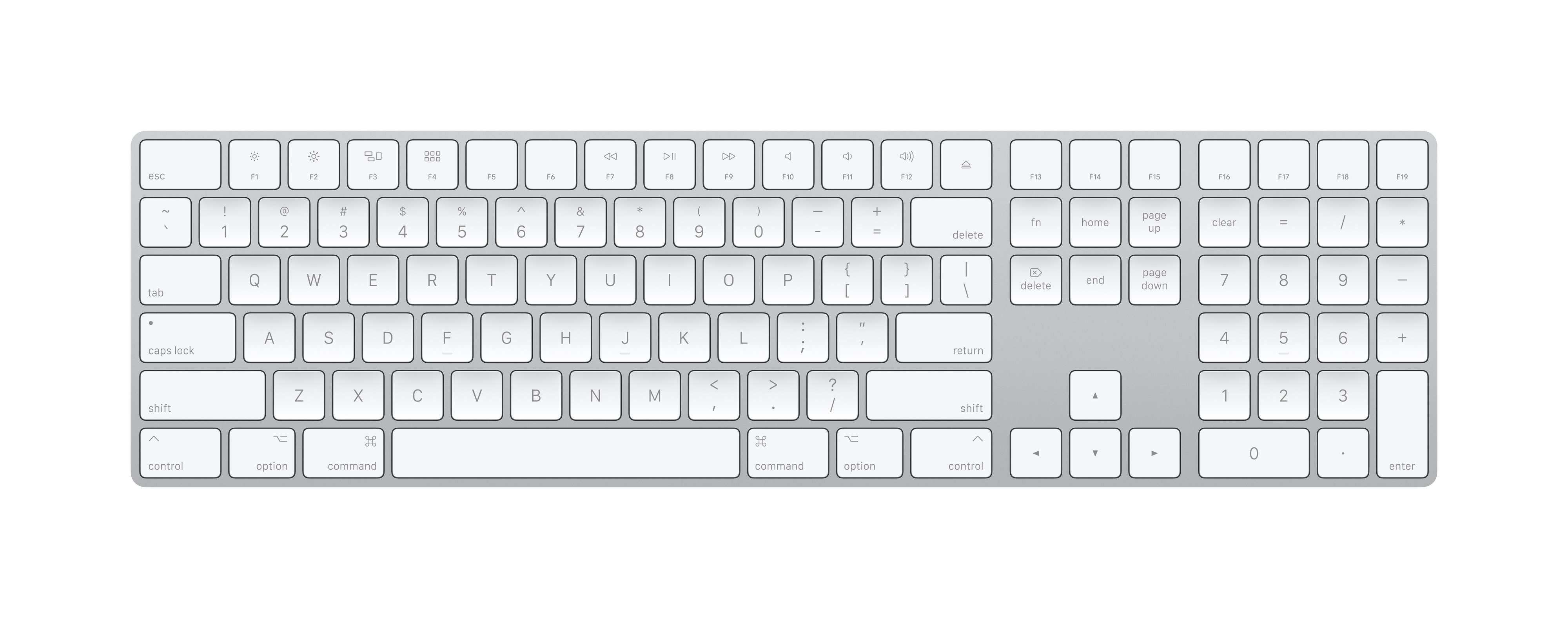 Apple Magic Bluetooth qwerty español blanco keyboard numeric all con teclado plata mq052ya