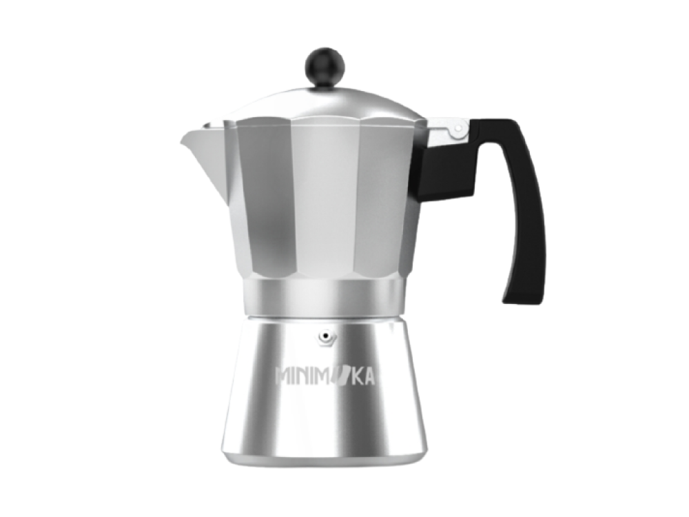 Cafetera Tradicional Taurus 984078000 minimoka 6 hasta tazas mango plata italiana base y filtro de acero inoxidable seguridad cierre silicona para mayor apta vitro