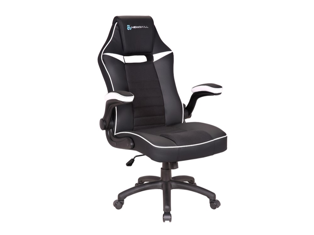 Silla gaming - Newskill Nayuki, Reposabrazos 2D, 150 kg, PU y Tela, Blanco