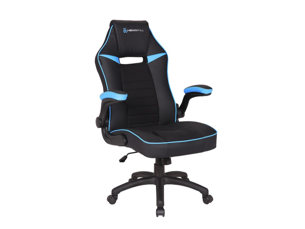 Silla gaming - Newskill Nayuki, Reposabrazos 2D, 150 kg, PU y Tela, Azul