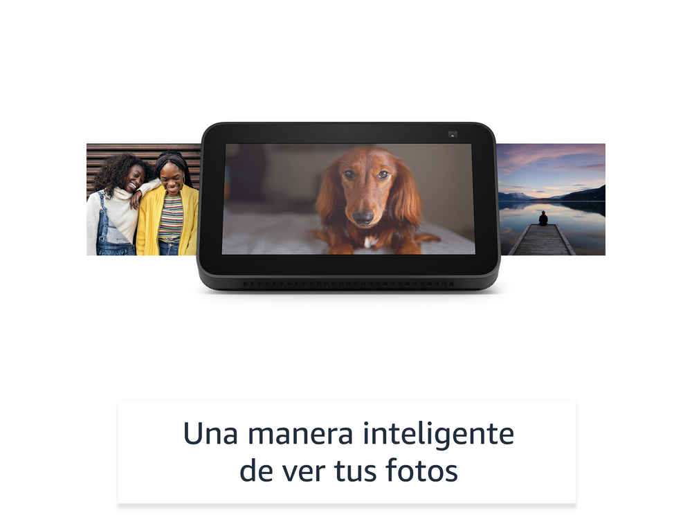 Dashcam negra con pantalla rectangular, botones y puertos.