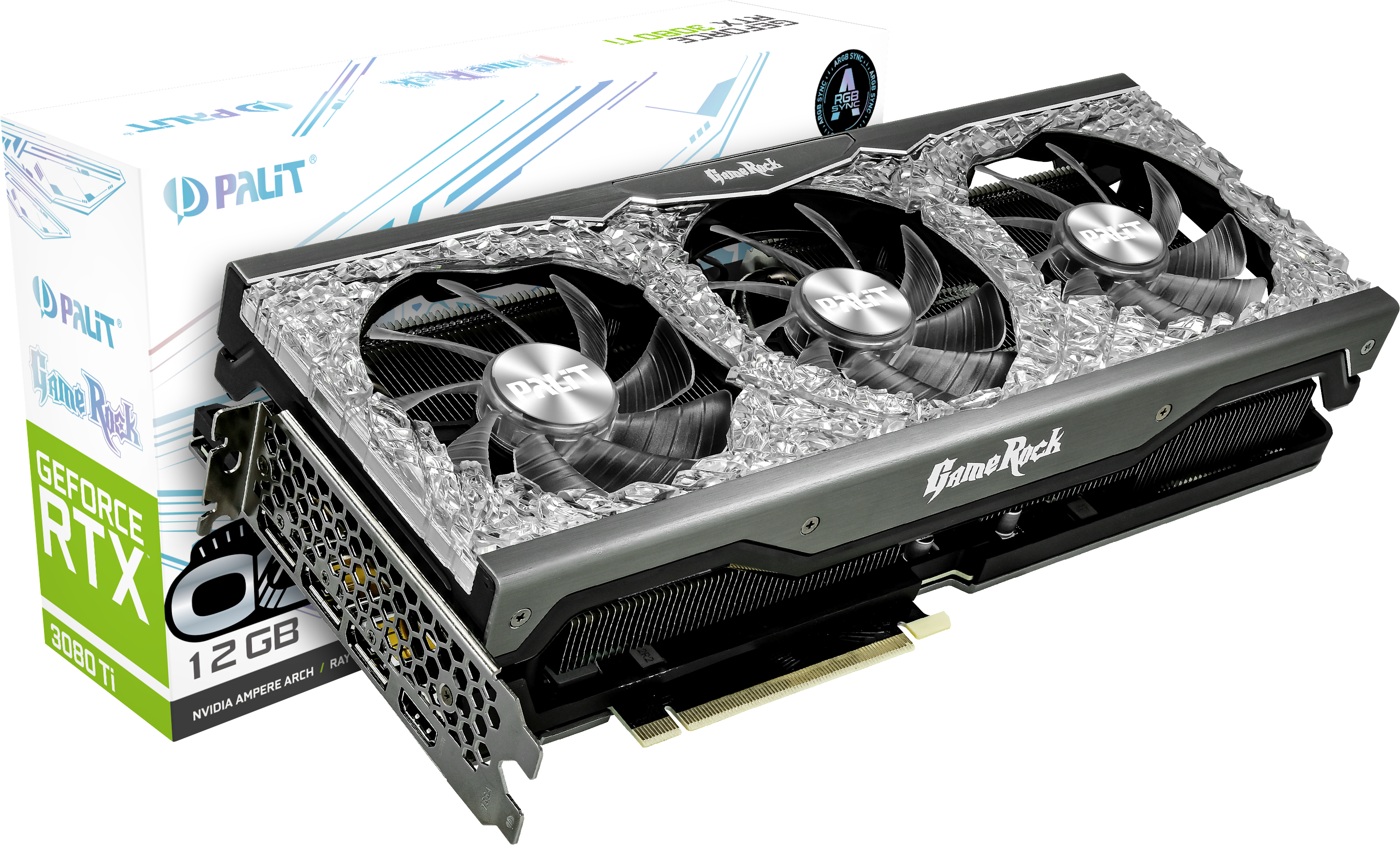 PALIT GeForce RTX™ 3080 Ti GameRock OC 12GB LHR (NED308TT19KB-1020G) (NVIDIA, Grafikkarte)