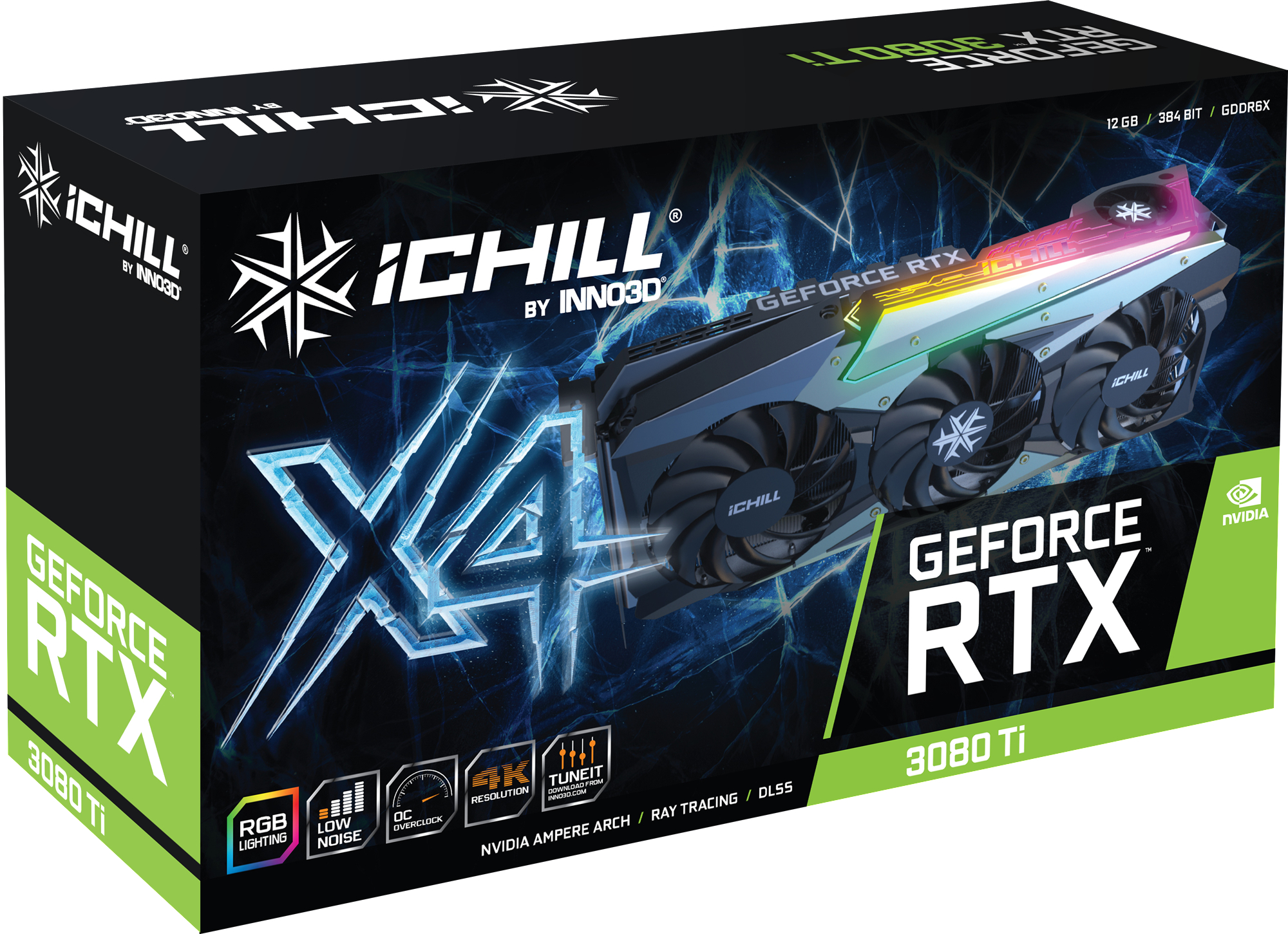 INNO3D GeForce RTX™ 3080 Ti iCHILL X4 LHR (C308T4-126XX-1810VA36) (NVIDIA, Grafikkarte)