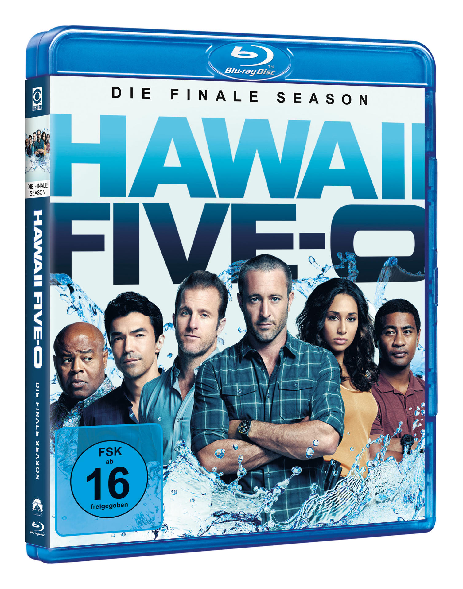 DVD-Hülle mit mehreren Schauspielern auf dem Cover. Blaues Gehäuse, weißer Text und eine Gruppe von Menschen.
