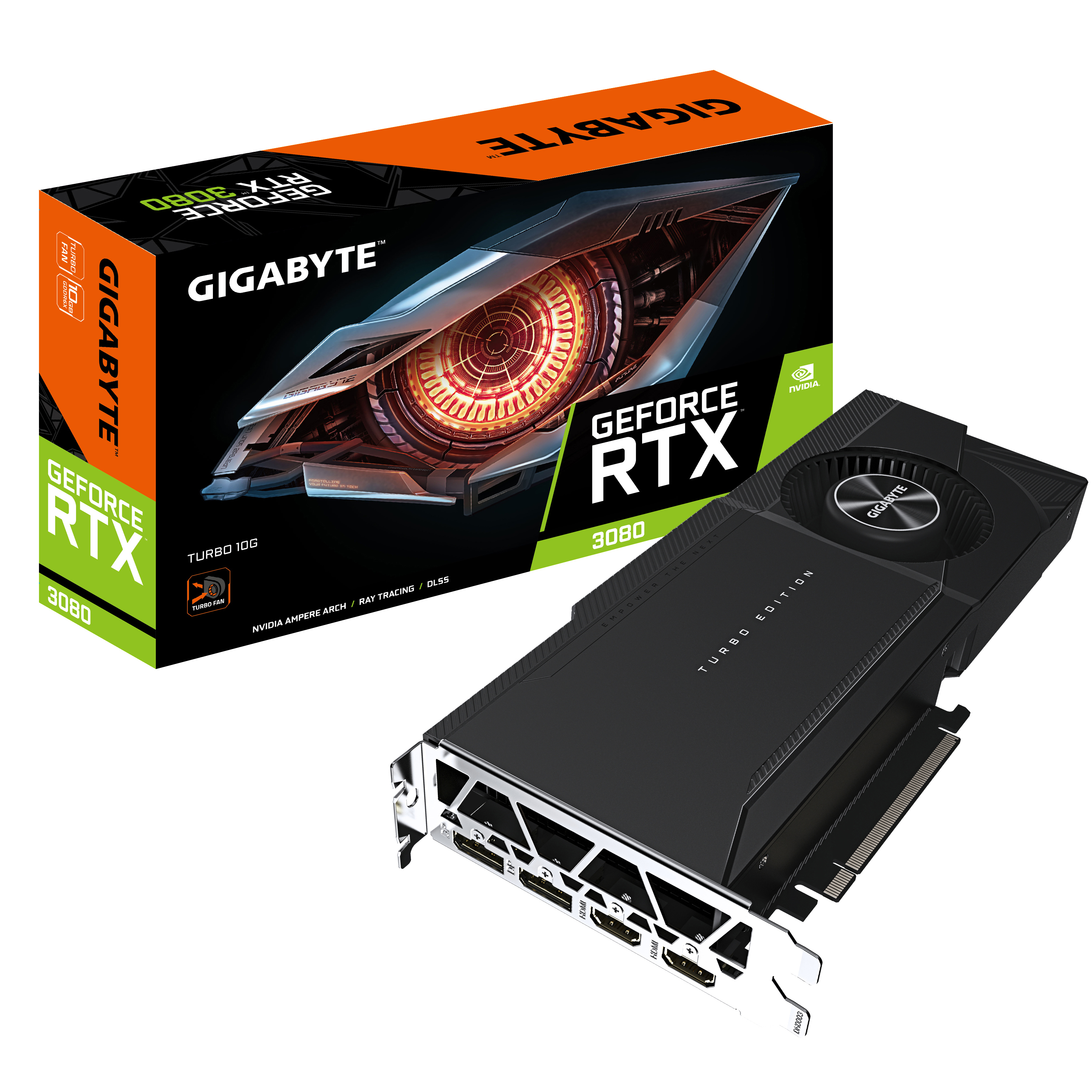 GIGABYTE GeForce RTX™ 3080 Turbo 10GB (GV-N3080TURBO-10GD) (NVIDIA, Grafikkarte)