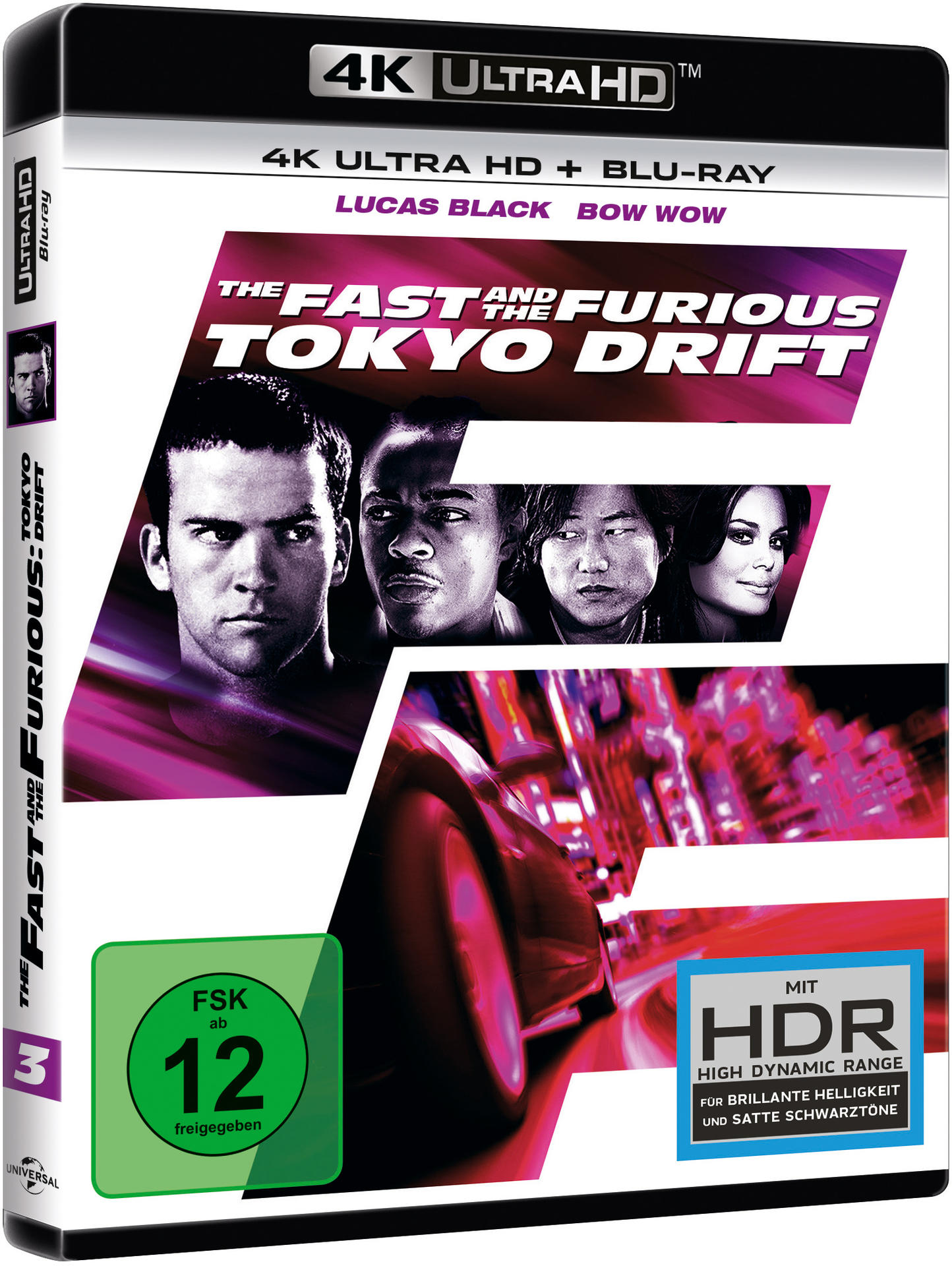 DVD-Hülle von 'The Fast and the Furious: Tokyo Drift' mit Gesichtern der Schauspieler.