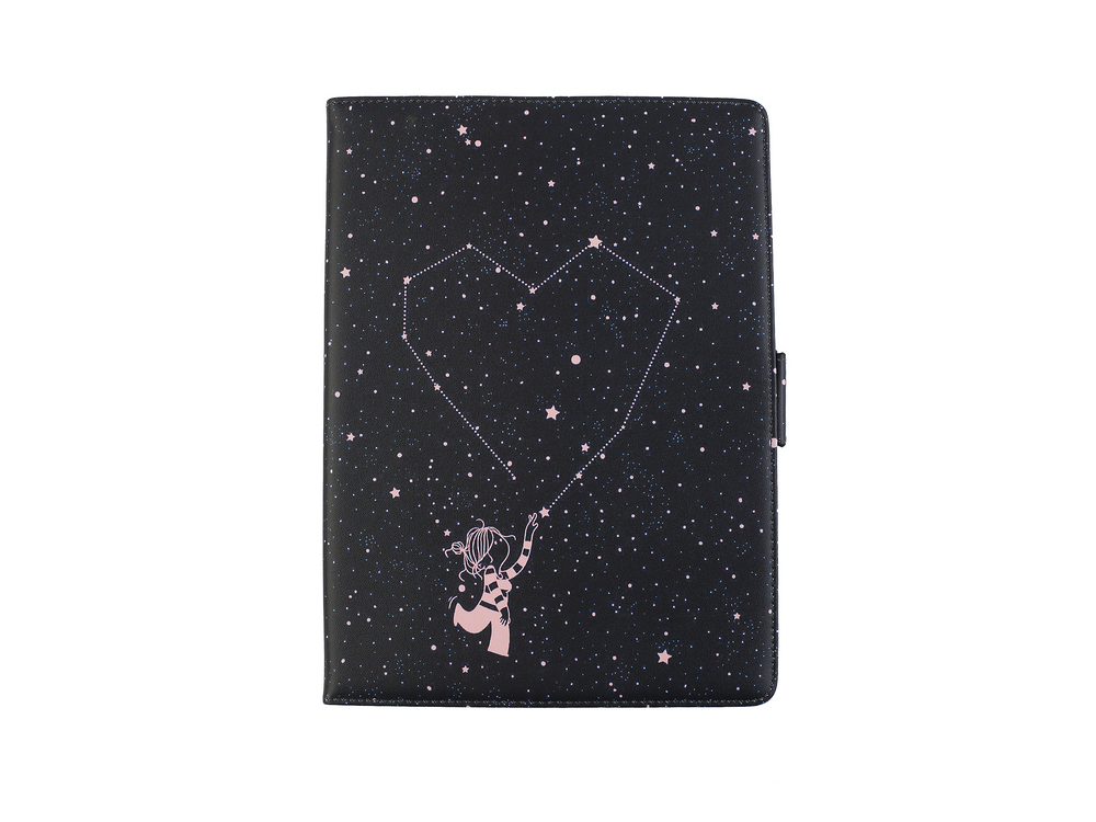 Funda tablet - La Volátil Estrellas, Entre 9,7" y 10,2", Tapa de libro, Cierre imán, Soporte 360º, Multicolor