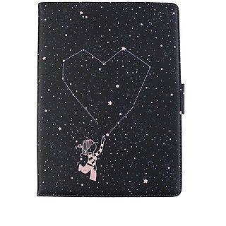 Funda tablet - La Volátil Estrellas, Entre 9,7" y 10,2", Tapa de libro, Cierre imán, Soporte 360º, Multicolor