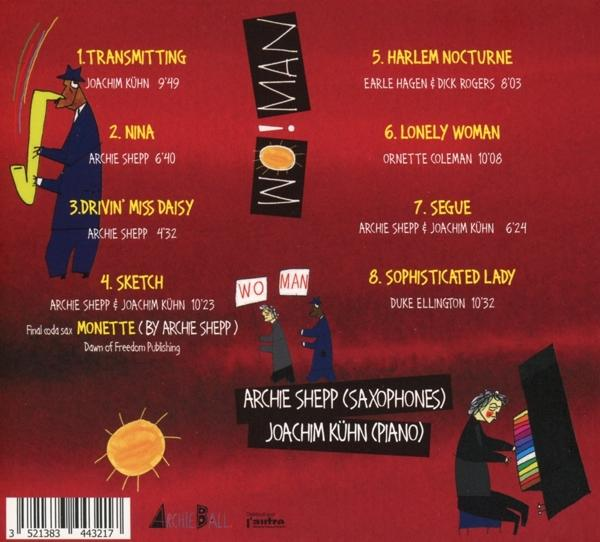 CD-Cover mit einer Karikatur eines Musikers und einer Liste von Songs.