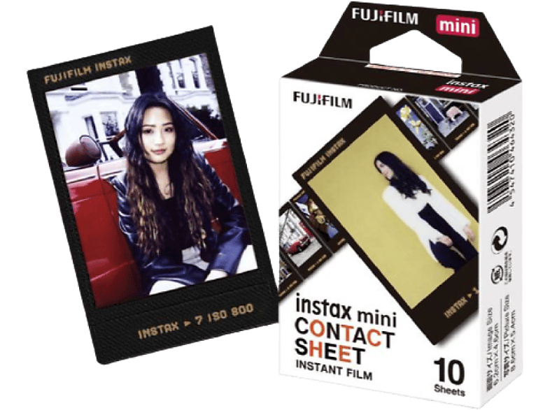 Papel fotográfico – Fujifilm Instax Film Mini Contact ww1, Marco negro, 10 hojas