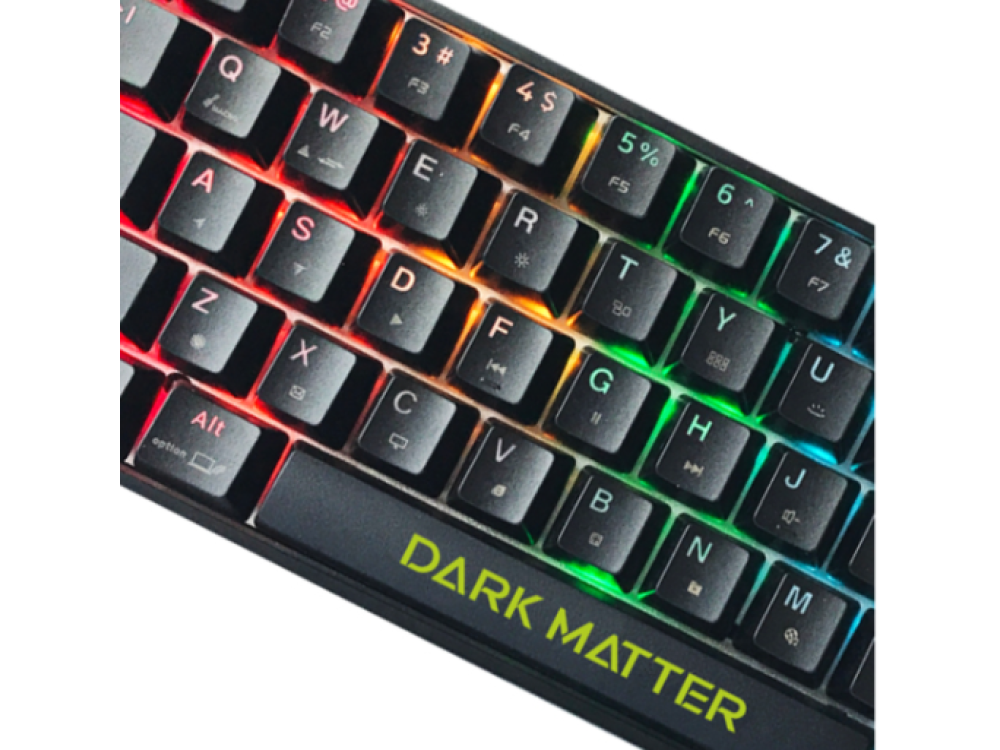 Teclado gaming - Silver HT Dark Matter 62 Wireless, Teclas programables, Función Anti-ghosting, Negro