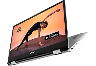 ACER Chromebook Spin 513 (CP513-1H-S72Y) mit Tastaturbeleuchtung, Plus Chromebook mit 13,3 Zoll Display Touchscreen, Qualcomm - Prozessor, 4 GB RAM, 64 GB eMMC, Qualcomm AdrenoTM 618 GPU, Silber